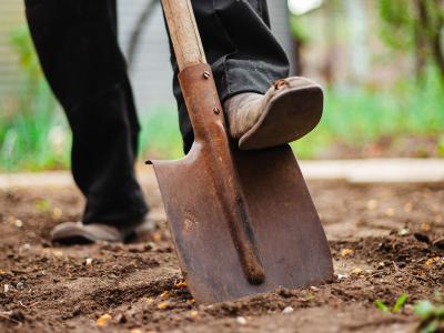 digging with a spade