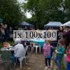 A picture of the people enjoying the food and drink area at the open day in 2024