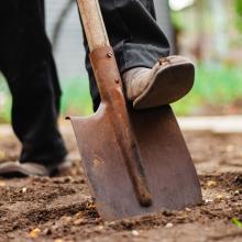 digging with a spade